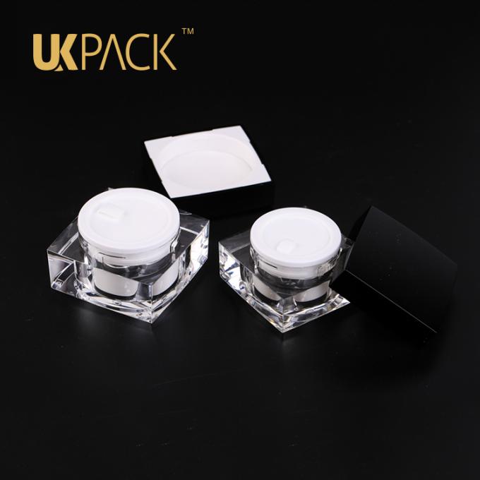 UKPACKのdouble-wall設計PMMA 15ml 30ml 50ml小さいプラスチック化粧品のクリーム色の瓶