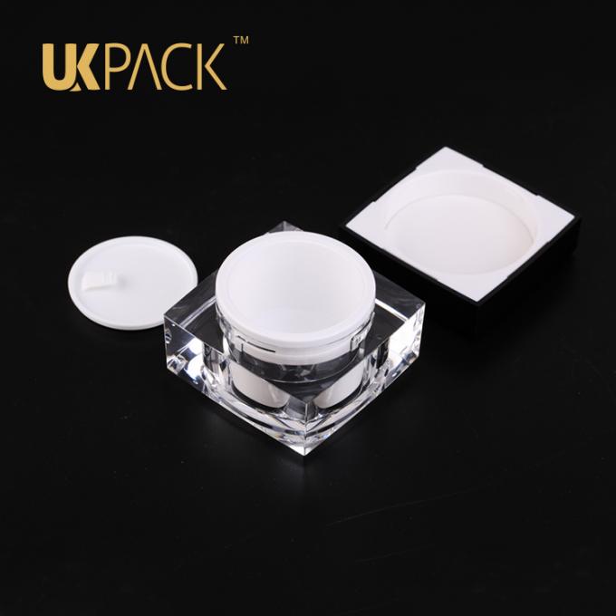 UKPACKのdouble-wall設計PMMA 15ml 30ml 50ml小さいプラスチック化粧品のクリーム色の瓶