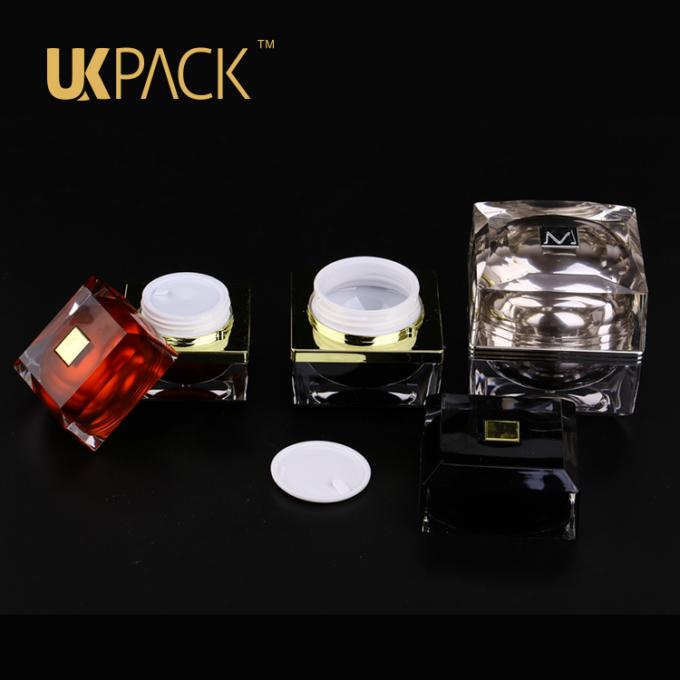 UKPACK 15ml 30ml 50mlのdouble-wall設計正方形のクリームの注文の陶磁器の瓶